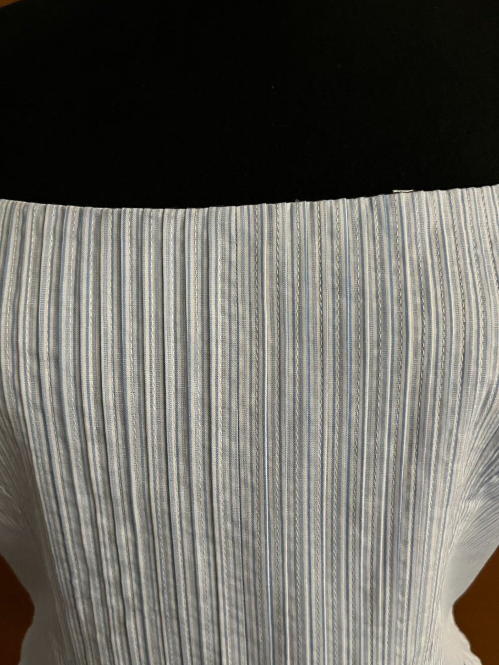 Zara Poplin Corset Crop Top w/ Ruffle Hem in Blue Size Medium NWT - Picture 8 of 8